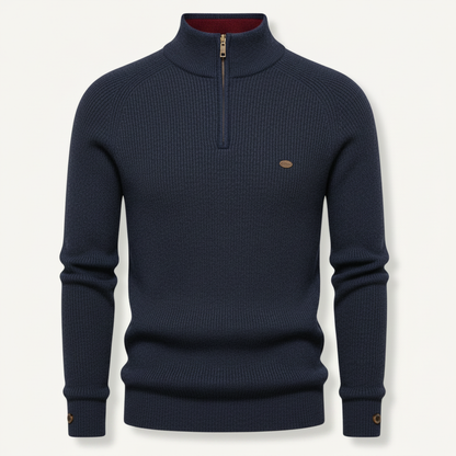 Men's Knitted Jumper | Half-Zip Slim Fit Sweater