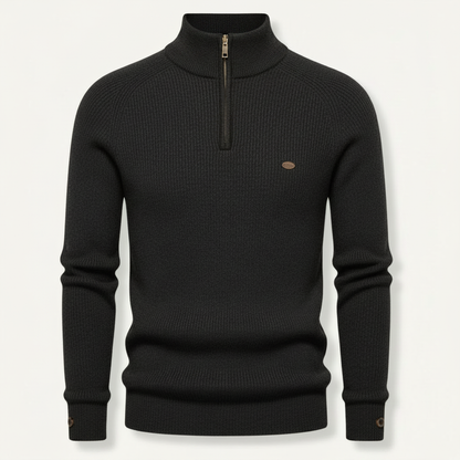 Men's Knitted Jumper | Half-Zip Slim Fit Sweater