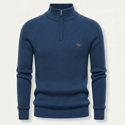 Men's Knitted Jumper | Half-Zip Slim Fit Sweater