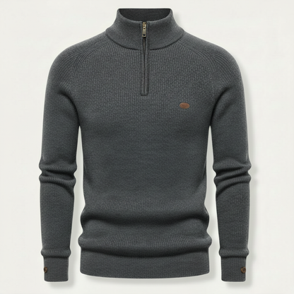Men's Knitted Jumper | Half-Zip Slim Fit Sweater