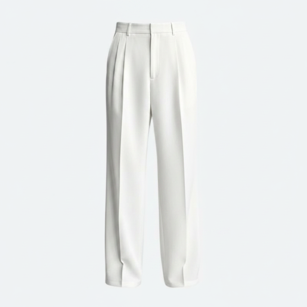 Men's Pleated Trousers | Straight Fit Formal Pants