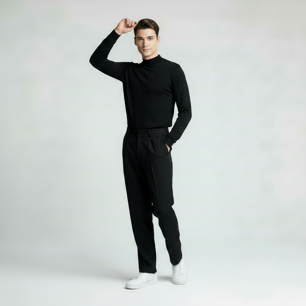 Men's Pleated Trousers | Straight Fit Formal Pants