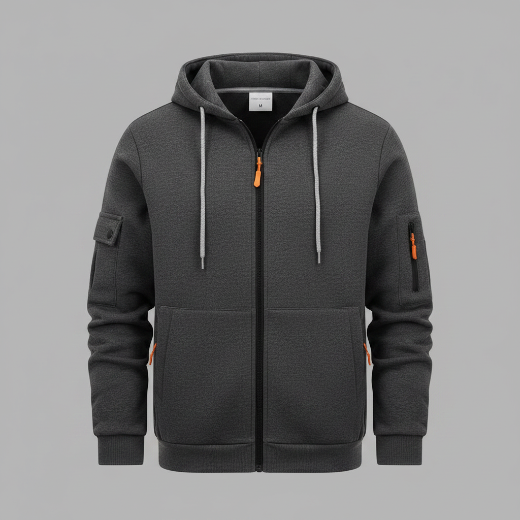 Men's Utility Hoodie | Zip-Up with Pockets