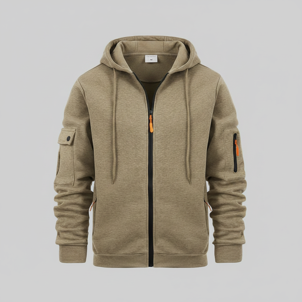 Men's Utility Hoodie | Zip-Up with Pockets
