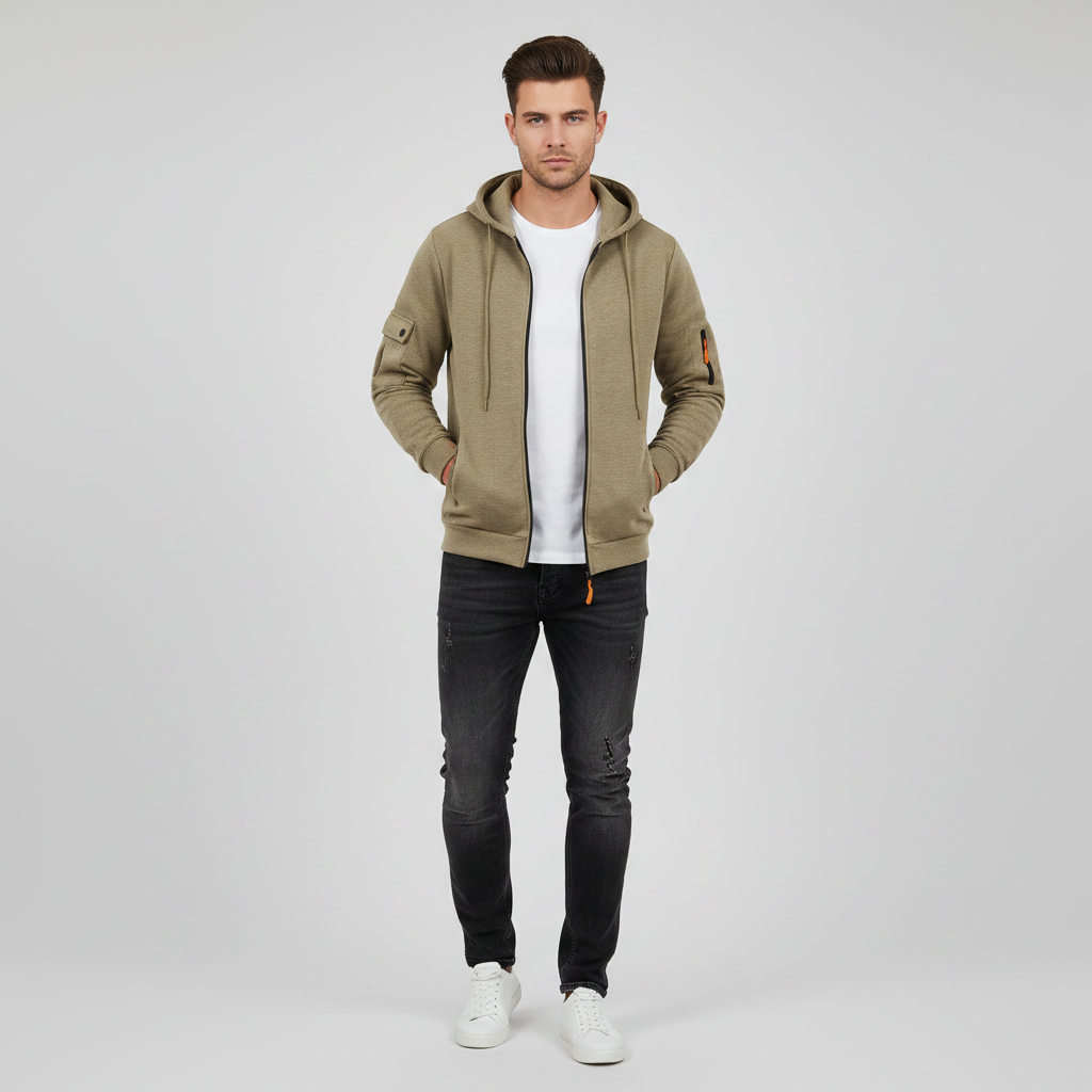 Men's Utility Hoodie | Zip-Up with Pockets