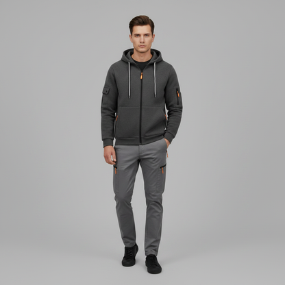 Men's Utility Hoodie | Zip-Up with Pockets