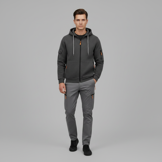 Men's Utility Hoodie | Zip-Up with Pockets