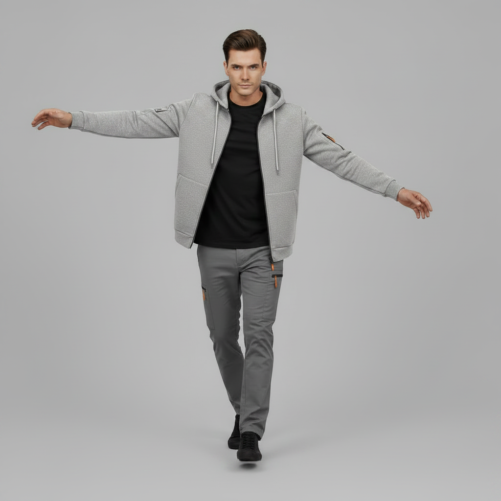 Men's Utility Hoodie | Zip-Up with Pockets