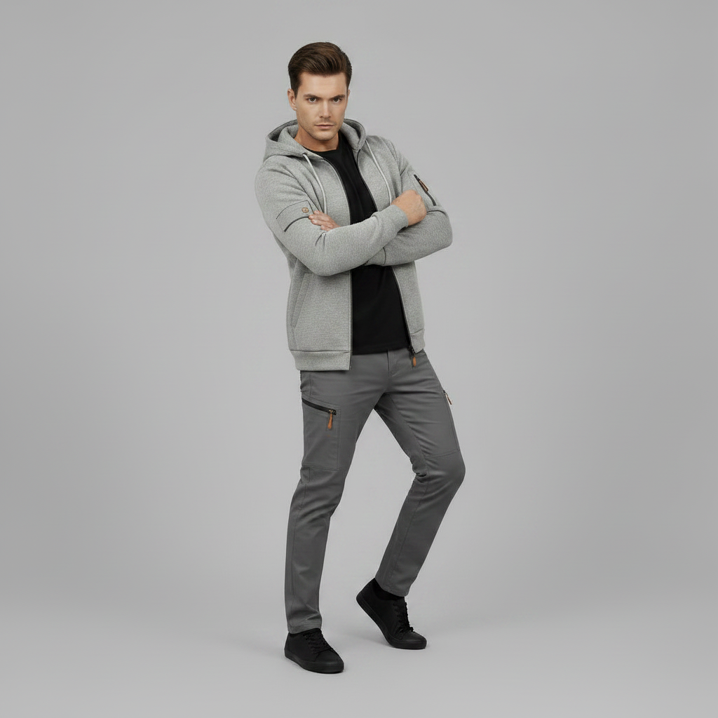 Men's Utility Hoodie | Zip-Up with Pockets
