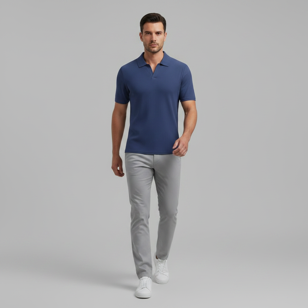 Men's Waffle Polo Shirt | Casual Summer Wear