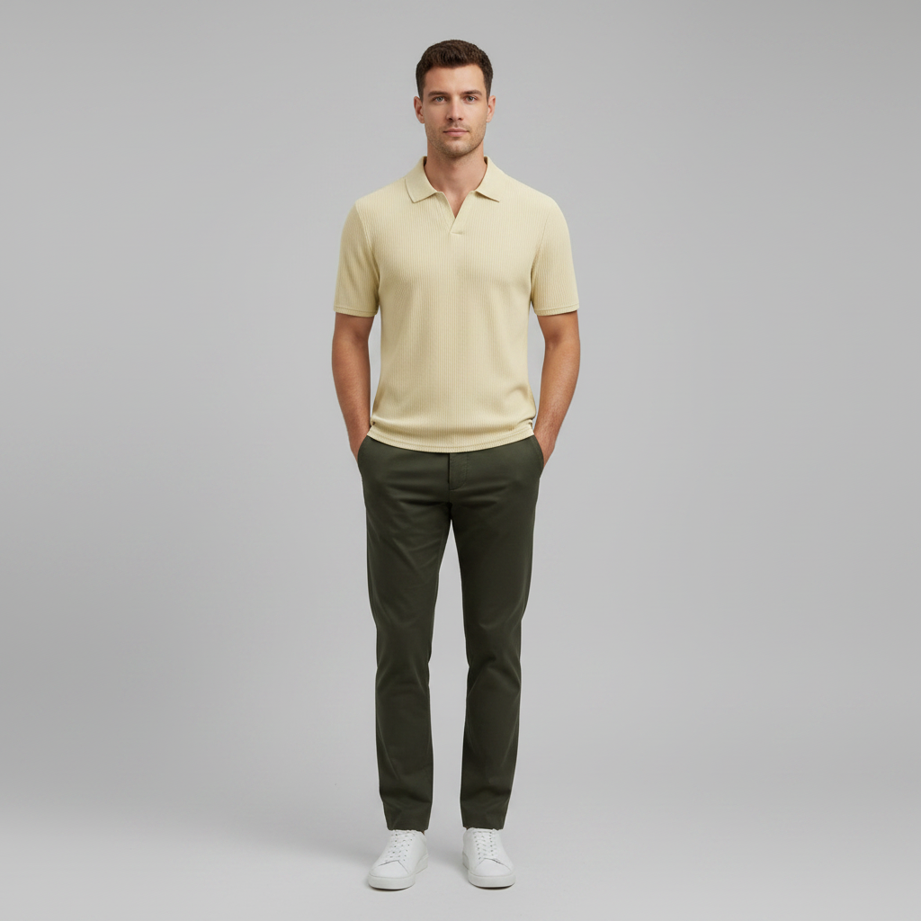 Men's Waffle Polo Shirt | Casual Summer Wear