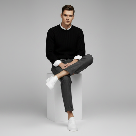 Men's White Platform Sneakers | Modern Street Style