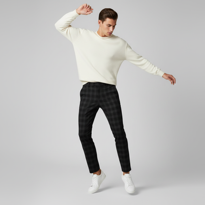Sasha | Men's Checked Low Waist Chino Pants