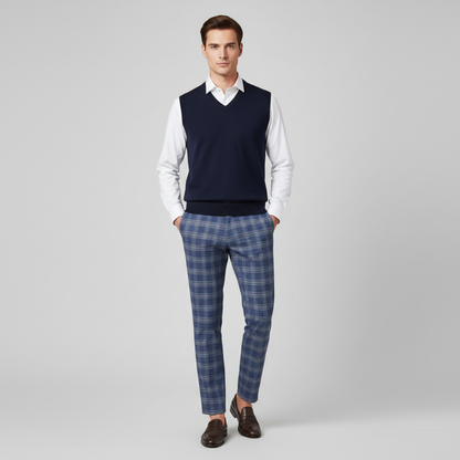Sasha | Men's Checked Low Waist Chino Pants