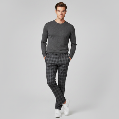 Sasha | Men's Checked Low Waist Chino Pants